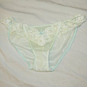 Vtg I Do Victoria's Secret Dream Angels Bridal Sheer Flutter Bikini Panty Sz M